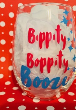 Disney inspired wine glass