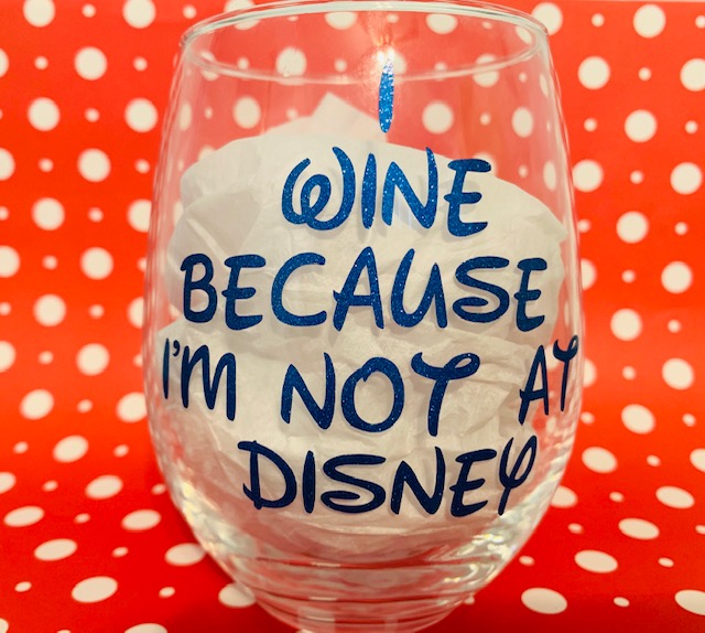 Disney inspired wine glass